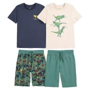 Lote de 2 pijamas cortos, tema dinosaurios