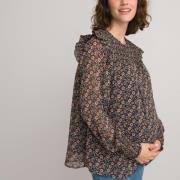 Blusa premamá con volantes y estampado de flores