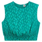 Blusa corta de cuello redondo, sin mangas