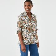 Camisa con estampado floral, manga 3/4