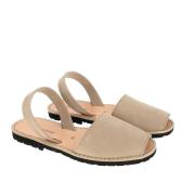 Sandalias de nubuck de tacón plano