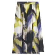 Falda midi estampado tie and dye, amplia