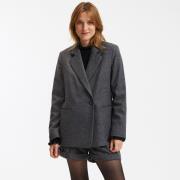 Blazer largo, corte oversize, amplio