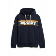 Sudadera con capucha y rayas, con logo retro