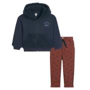 Conjunto de 2 piezas de sudadera con cremallera y capucha y pantalón s...