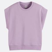 Sudadera sin mangas de cuello redondo, hombros rectos